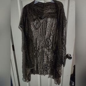 Kaktus plus size brown boho style shawl